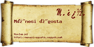 Ménesi Ágosta névjegykártya